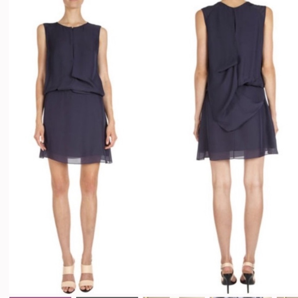 NWT Acne Studios navy and black draped dress
